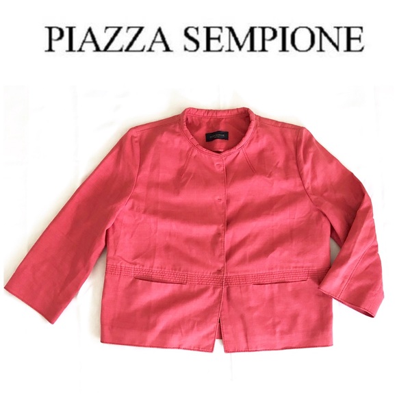 NEW Piazza Sempione Coral Cotton Silk Light Jacket - Picture 8 of 8